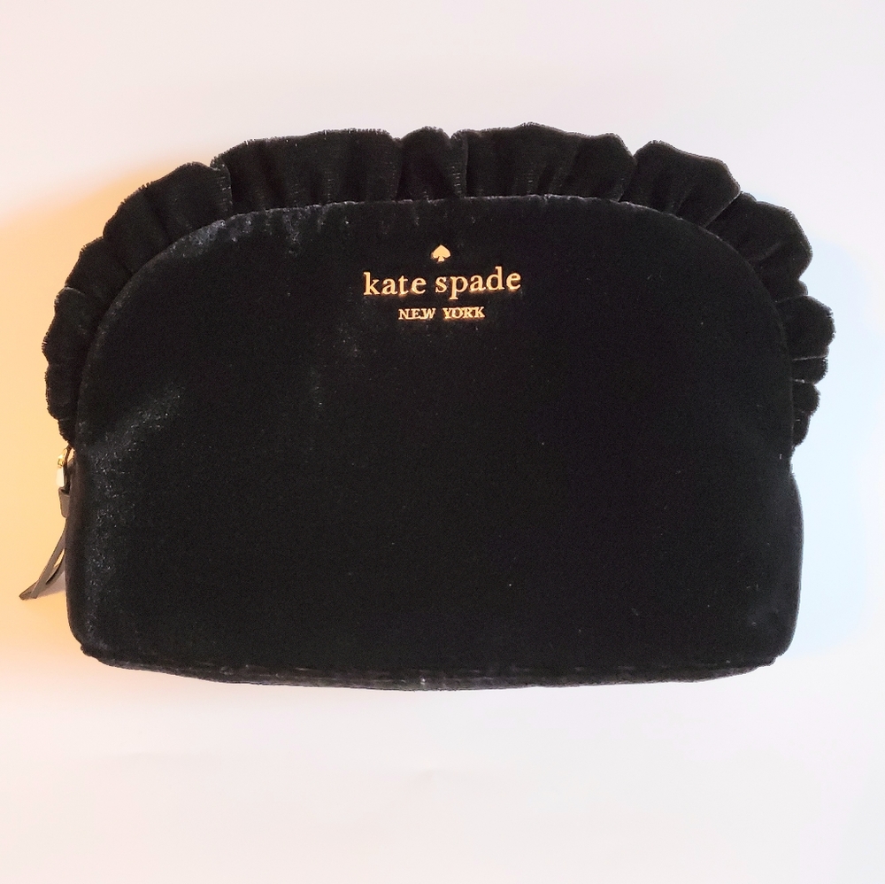 Kate Spade small ruffle cosmetic bag
